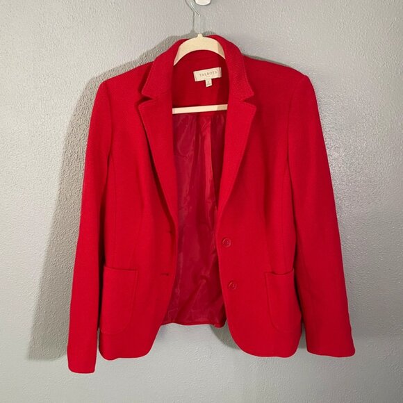 Talbots Jackets & Blazers - Talbots Red Knit Blazer Sweater Womens Size 6